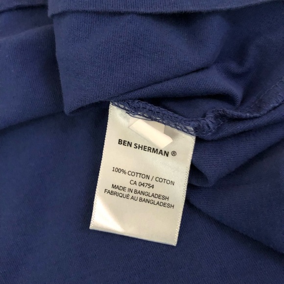 BEN SHERMAN Blue Cotton One-Pocket Tee - Picture 7 of 10